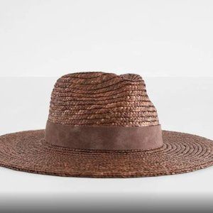 Wyeth River Hard Brim Panama Hat in Brown